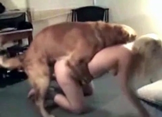 Kinky dog enjoying this blonde